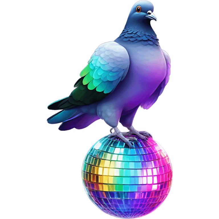 Pigeon with disco ball emoji