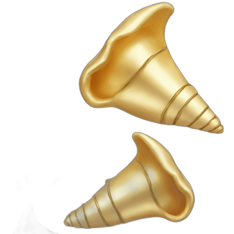 Gold conch shell horn emoji