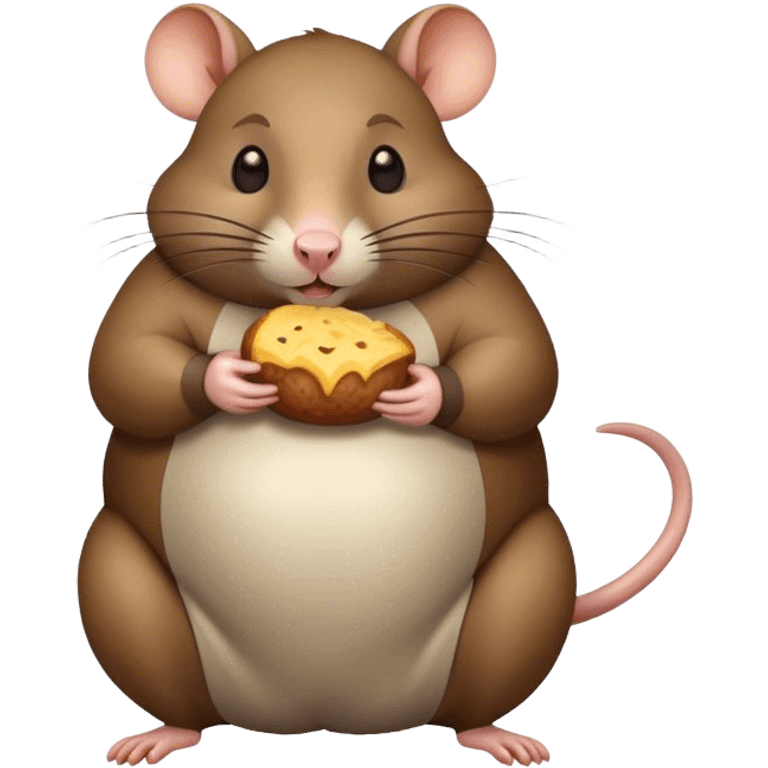 A fat rat eating emoji