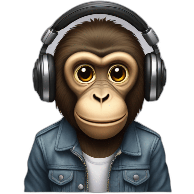 dj monkey emoji