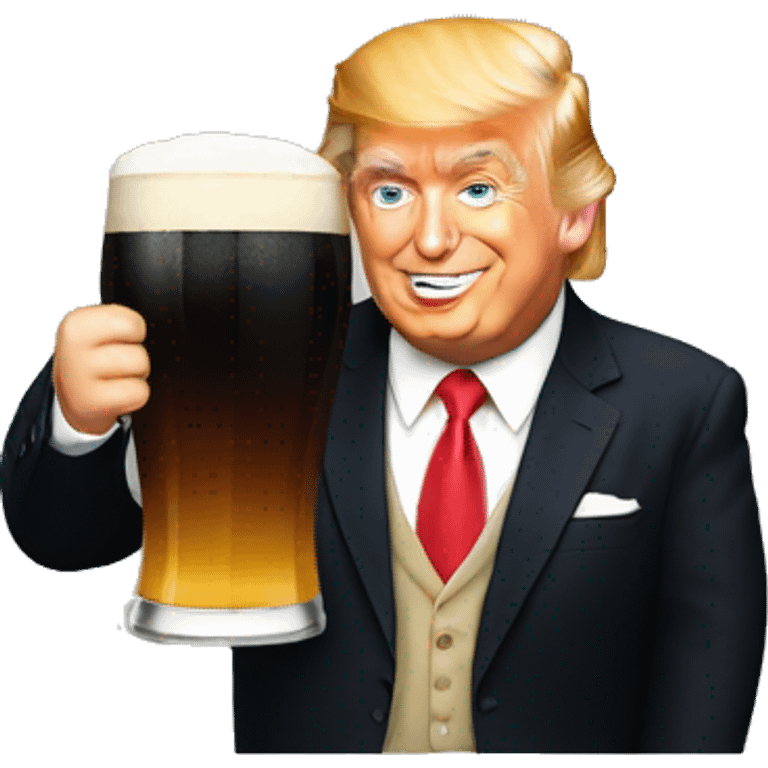 Donald Trump drinking Guinness  emoji