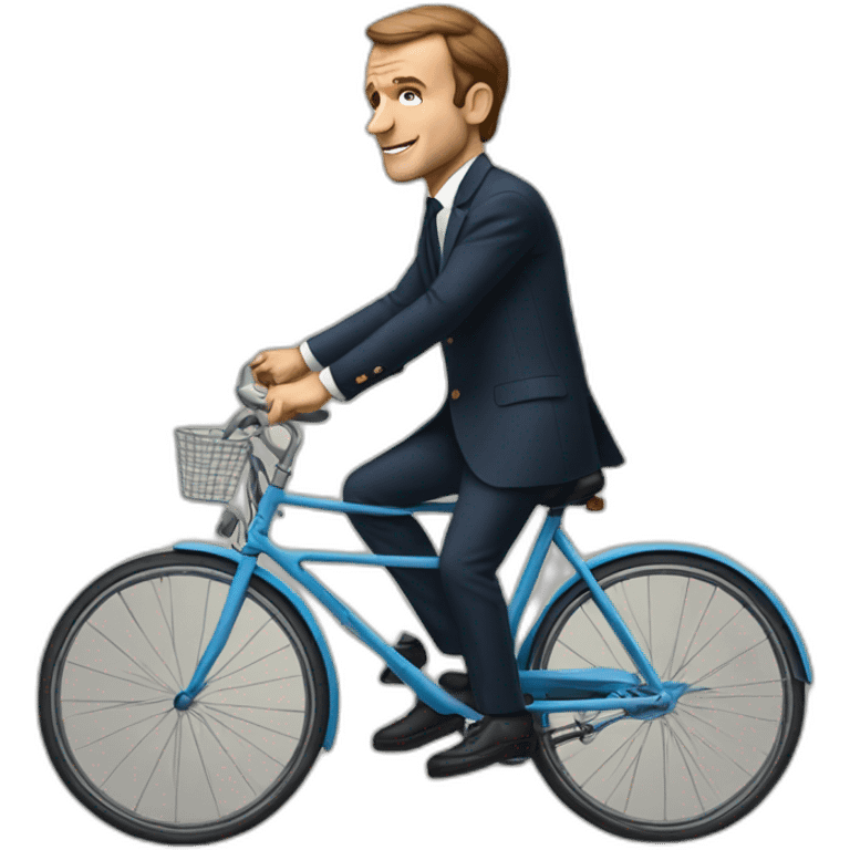 macron with bicycle emoji