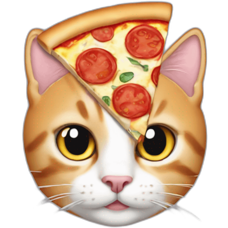 a cat with a slice of pizza in his head emoji