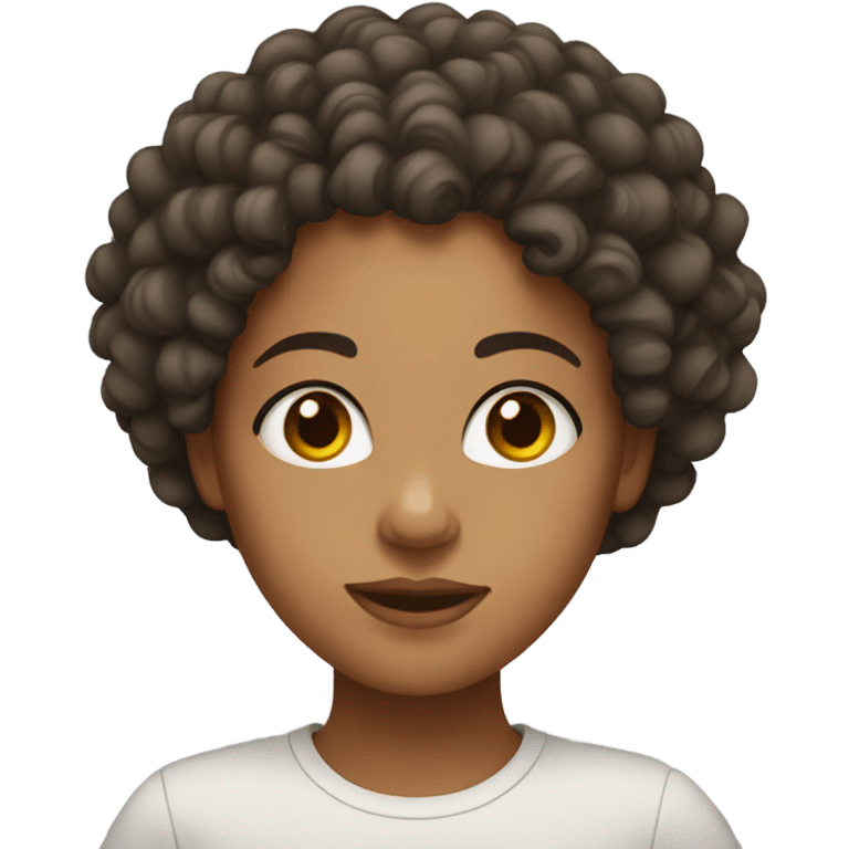 Curly hair mixed girl emoji