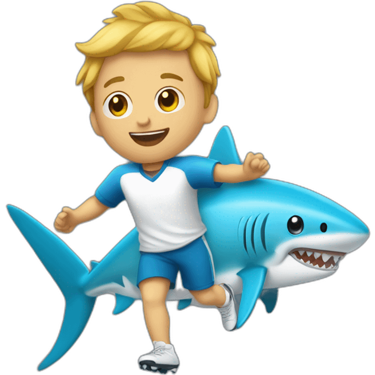 footballeur sur un requin emoji