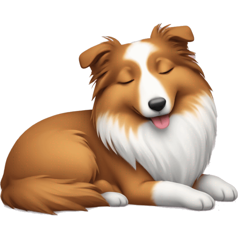 sleeping shetland sheepdog christmas emoji