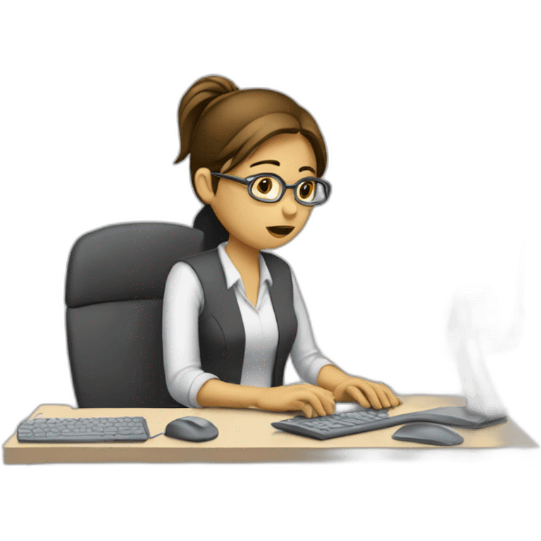 tired computer worker WOMEN emoji