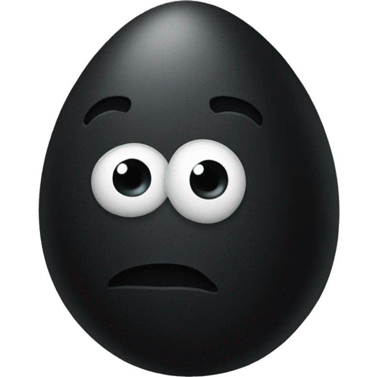 Black egg head emoji