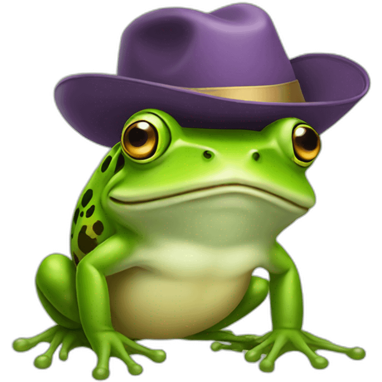 Frog with a hat emoji