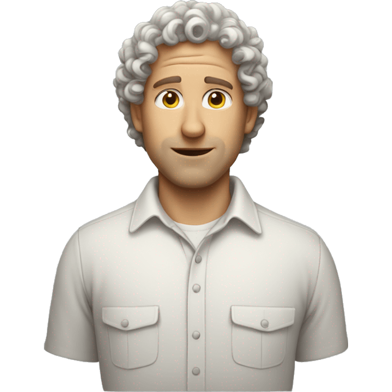 curly white man in shirt emoji