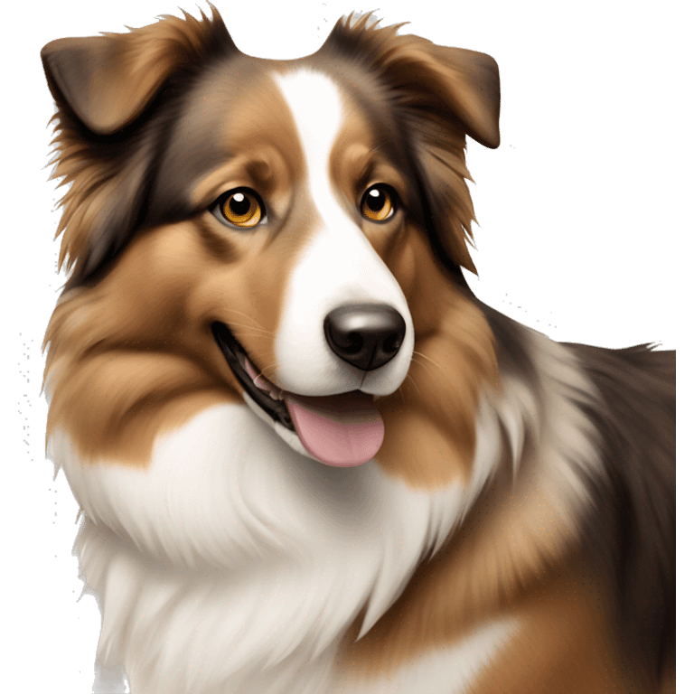 Caramel and white coloured  Aussie shepherd  emoji