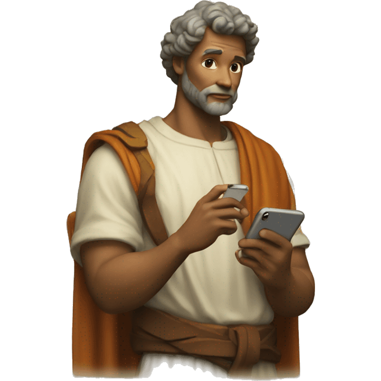 michelangelo holding an iphone emoji