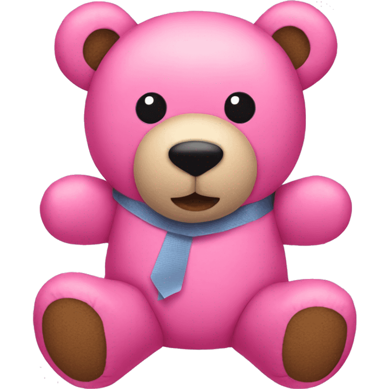 Pink teddy bear with duct tape emoji