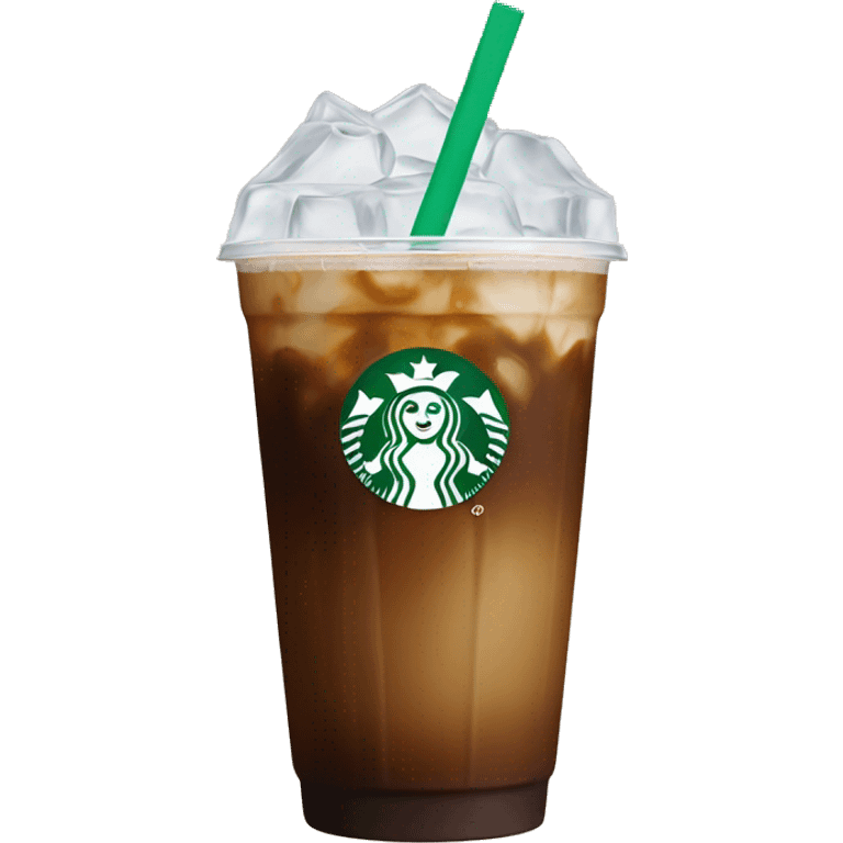 Starbuck ice coffee with ice cubes emoji