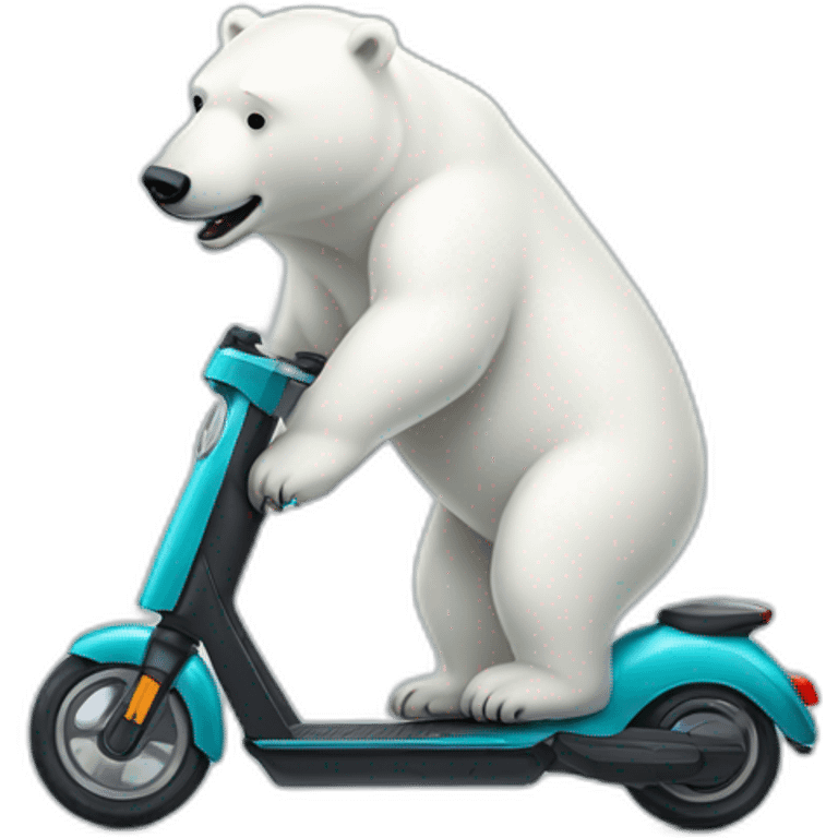 Polar bear on electric scooter emoji