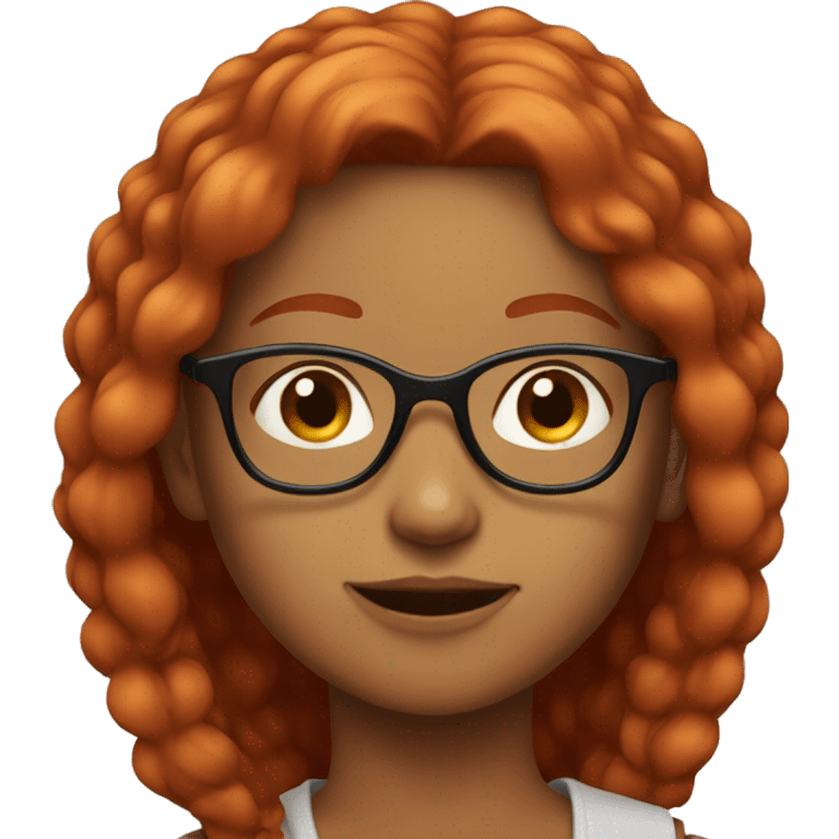 Red hair girl with glasses emoji