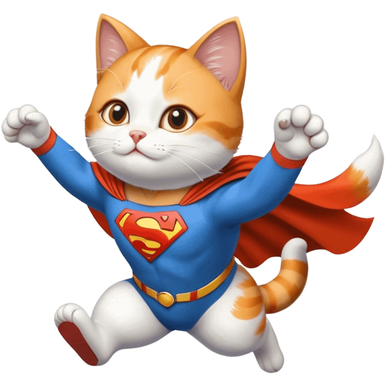 Cat Superman flying emoji