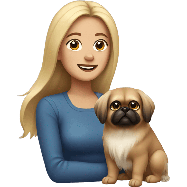 Women with Pekingese emoji