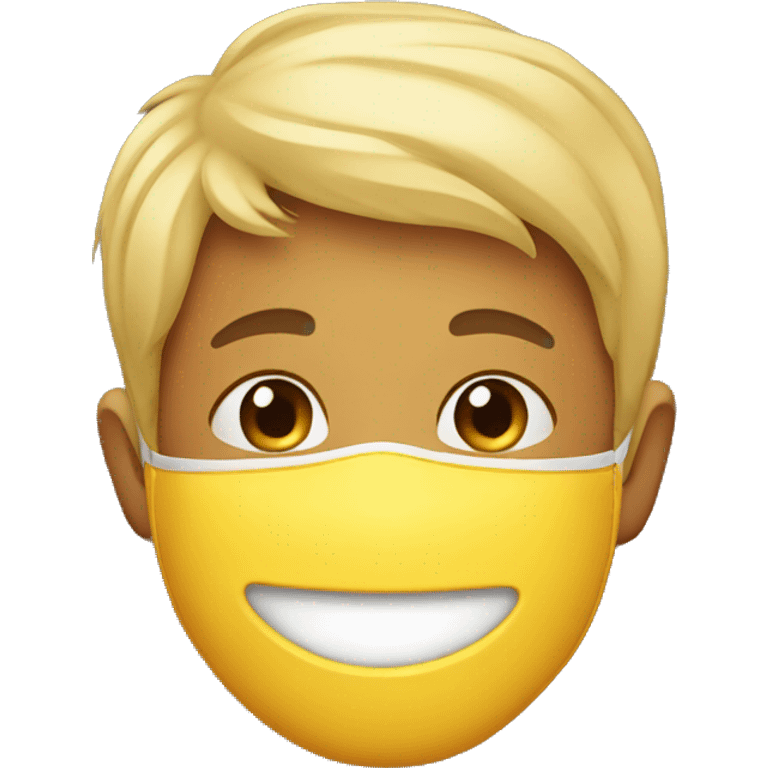 smiling boy with mask emoji