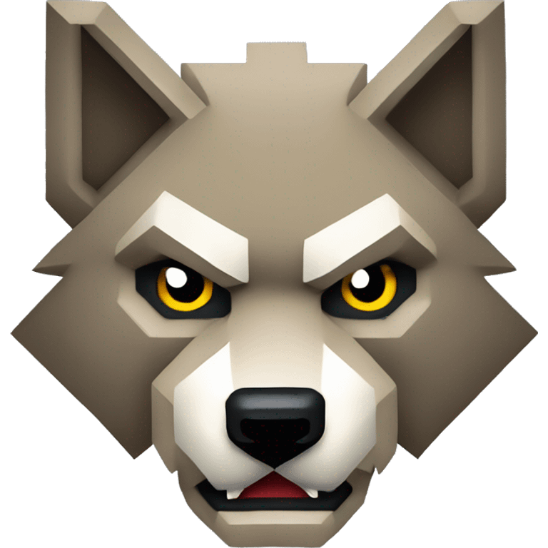 8 bit Pixel wolf  Angry  emoji