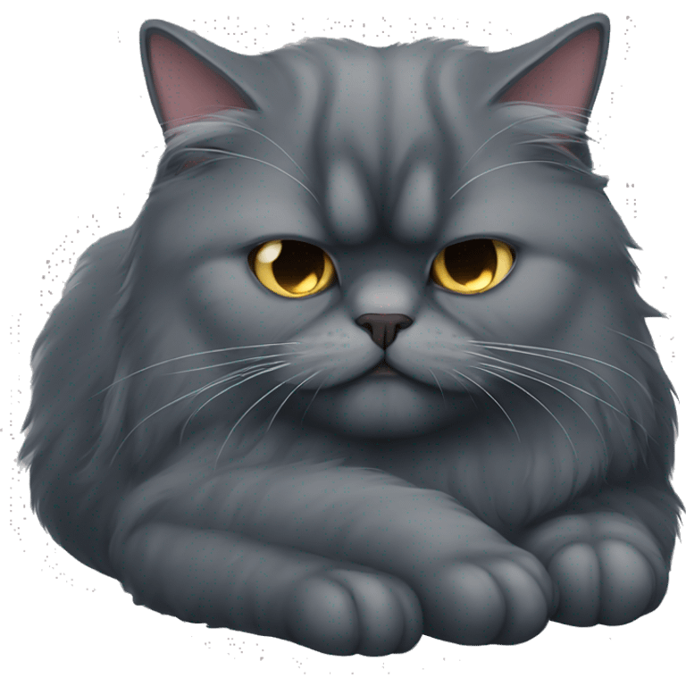 Dark grey persian cat sleeping  emoji