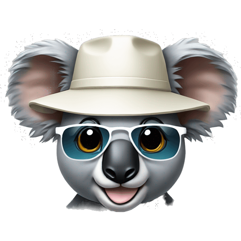 A koala wearing bucket hat and sunglasses  emoji