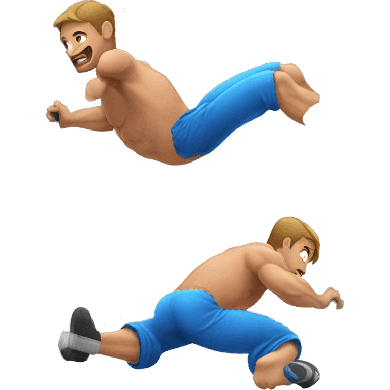 A guy doing calisthenics  planch on bar emoji