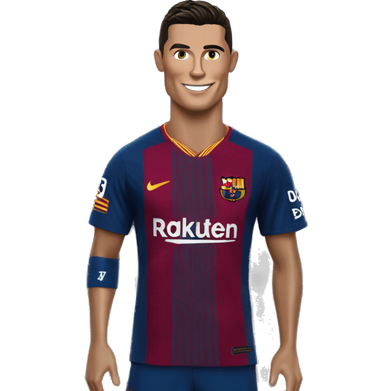 cristiano ronaldo con una camiseta del barcelona  emoji