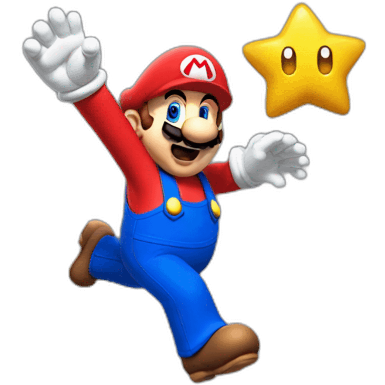 mario bross saltando por una estrella emoji