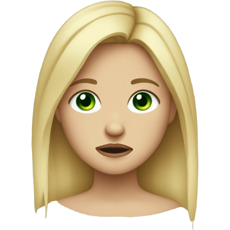 Blonde green eyes girl crying  emoji