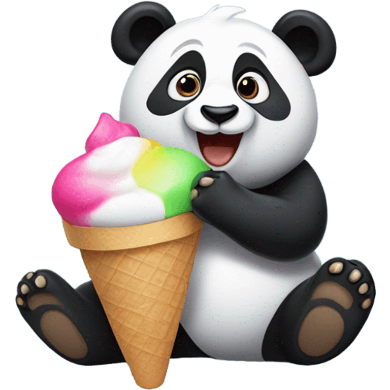 Panda eating ice cream emoji