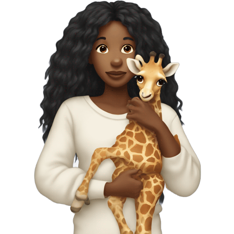 Sza holding a baby giraffe  emoji