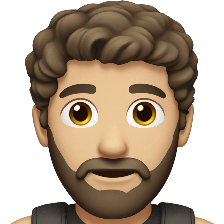 caucasian-man-dark brown-parted hair-dark brown beard emoji