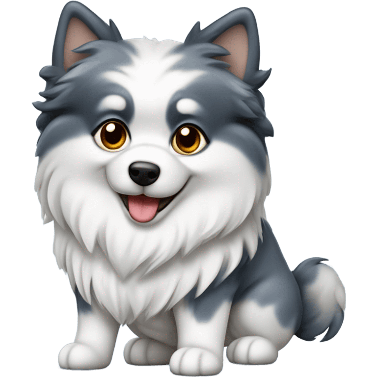 Spitz nain bleue merle  emoji