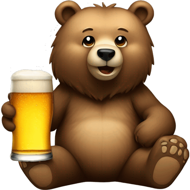 bear with a pint of beer emoji