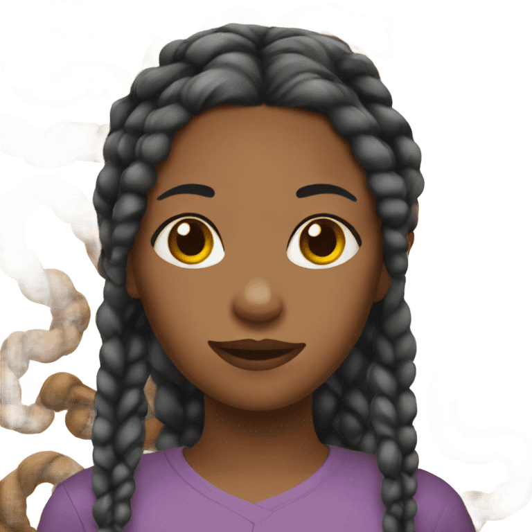 Black girl with braids  emoji