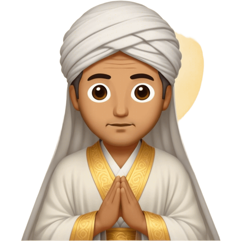 Cinematic Realistic Rumi Portrait Emoji, depicted as a mystical poet with soulful eyes and flowing traditional robes, rendered with delicate textures and ethereal soft lighting that captures his transcendent spiritual wisdom. emoji