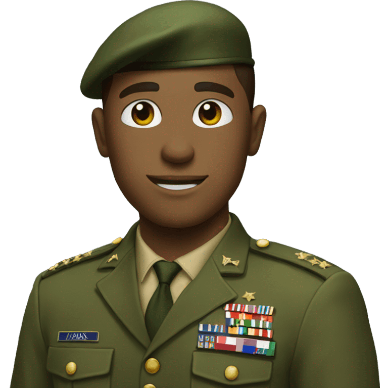 A guy in a military green uniform salutes emoji