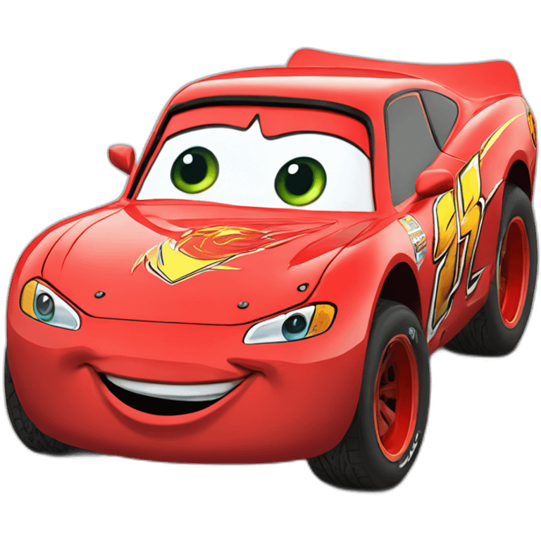 Flash mcqueen with two eyes emoji