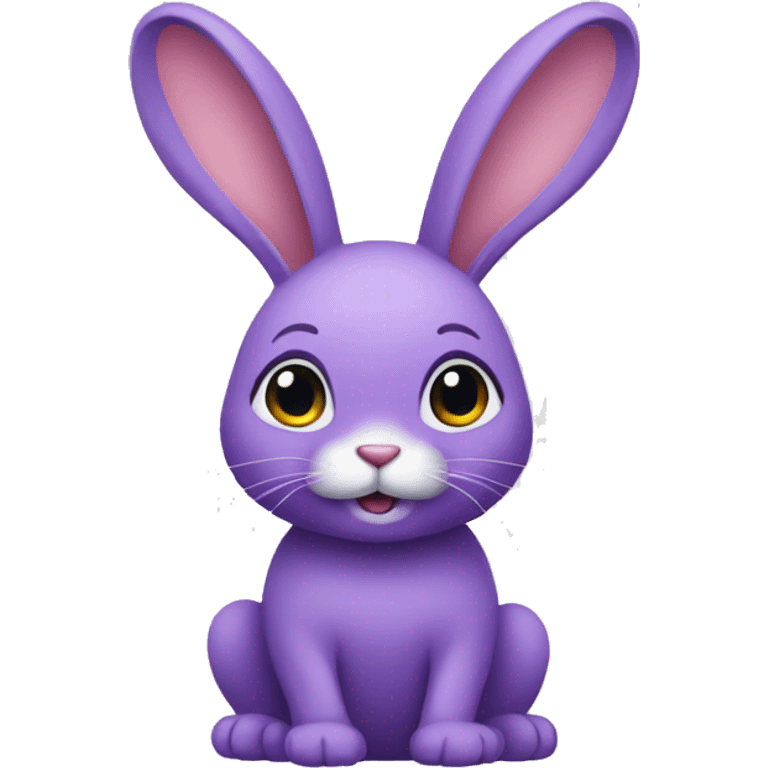 a rabbit that has a very small body, purple front hair emoji