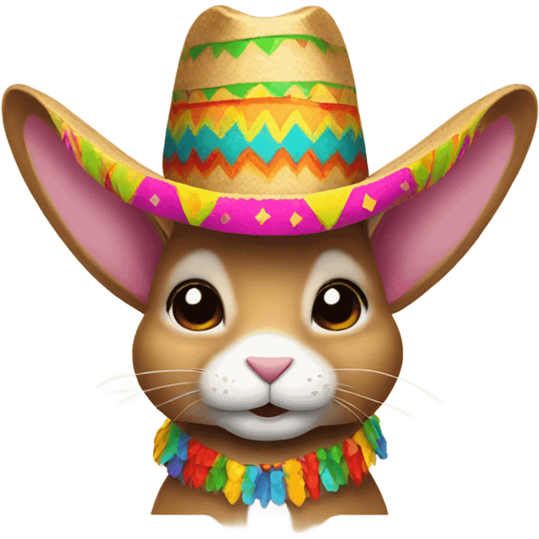 Rabbit wearing sombrero emoji