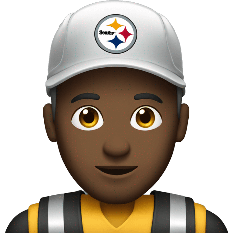 Industrial worker wearing Pittsburgh Steelers hat emoji