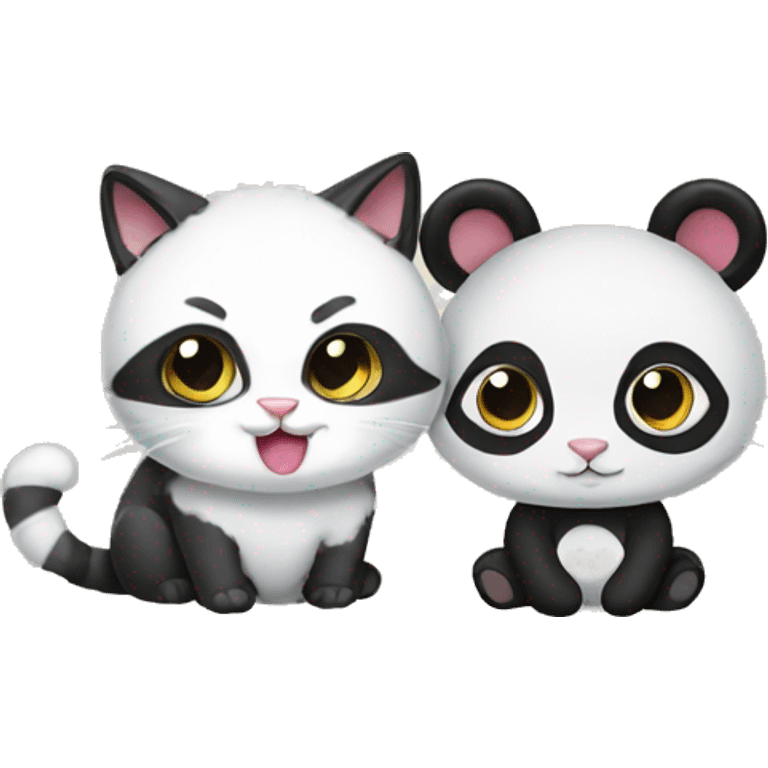 Cat and panda emoji