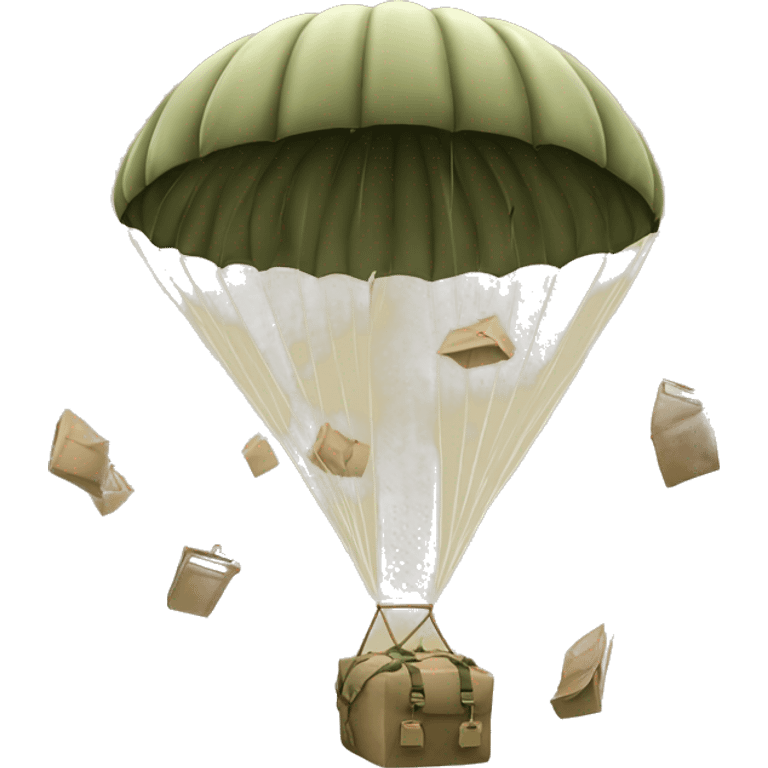 The letters “Raid” under and army parachute falling from the sky emoji