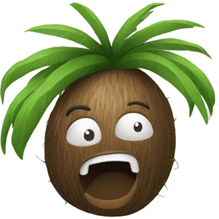 Crazy coconut emoji