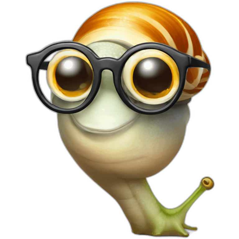 Female snail with glasses drinking a cocktail emoji