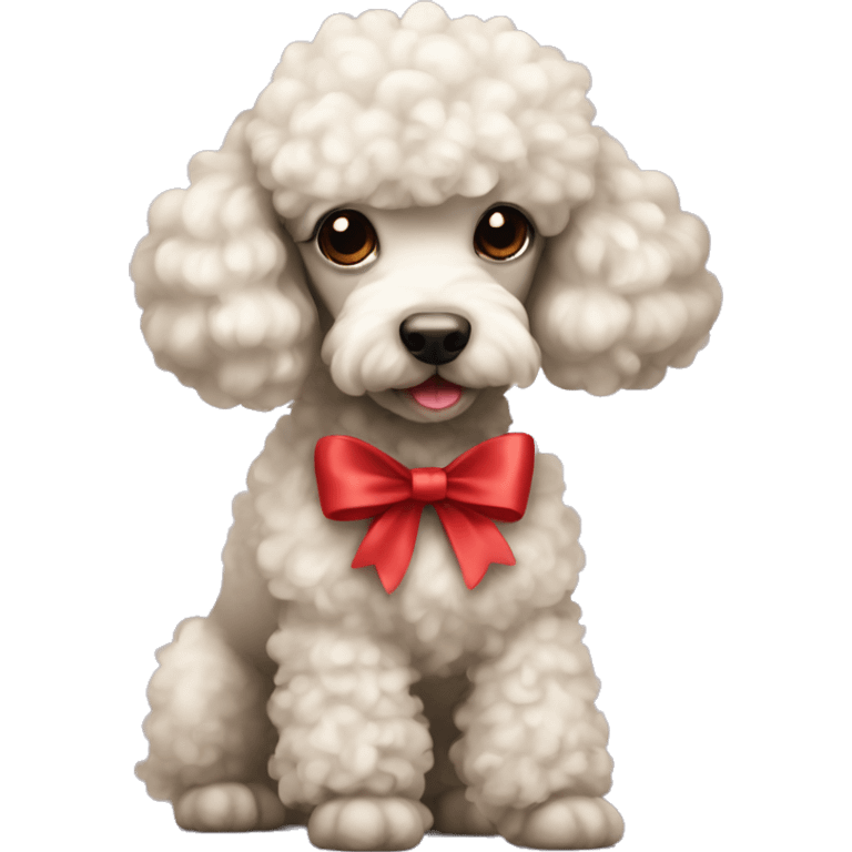 poodle with red bow emoji