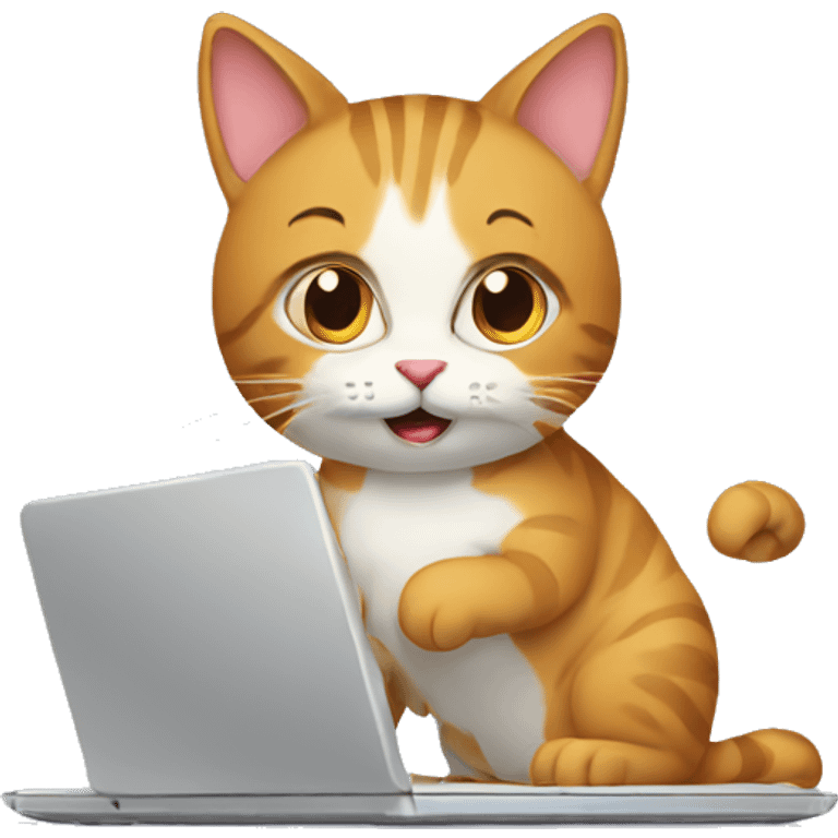 cat using laptop emoji