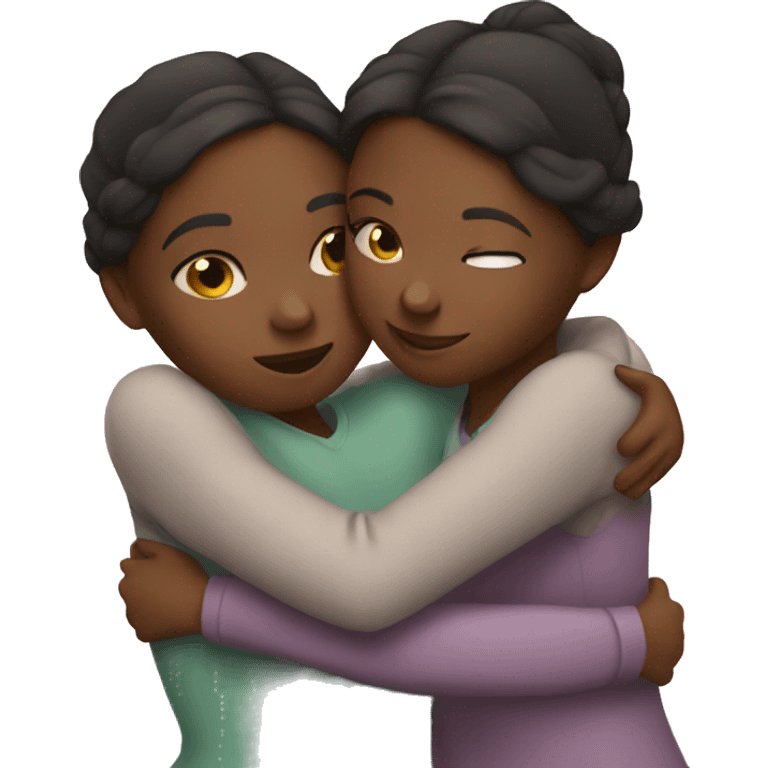 two girls hugging emoji