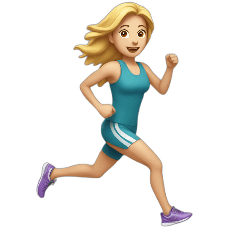 white woman running emoji